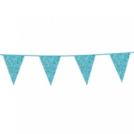 Flaggirlang Glitter babyblå