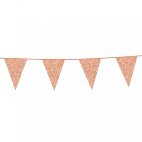 Flaggirlang Glitter Roseguld