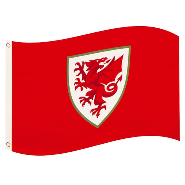 FA Wales Crest Flag Red One Size