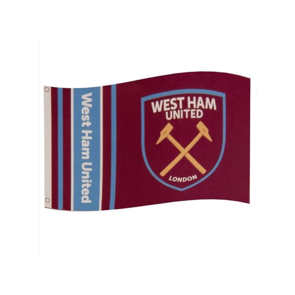 West Ham United FC Crest-flag Claret Red/Sky Blue One Size