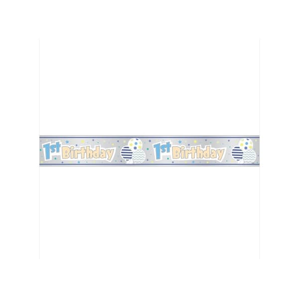 Unique Party 1. fødselsdag Banner Blue One Size