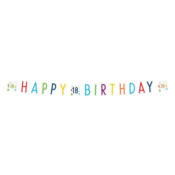 Amscan Confetti 18. banner Multicoloured One Size
