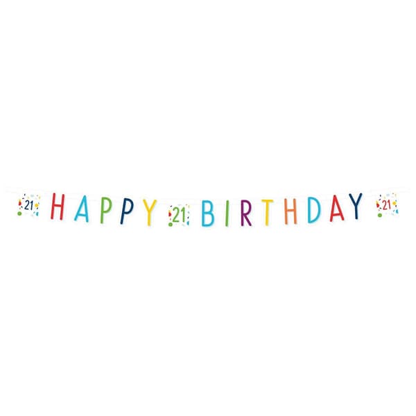 Amscan Letter 21st Birthday Banner Multicoloured One Size