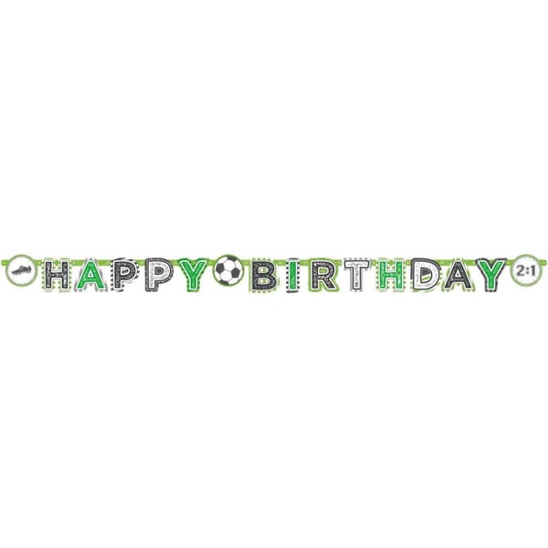 Amscan Kicker Party Paper Letters Happy Birthday Banner Green/Black/White One Size