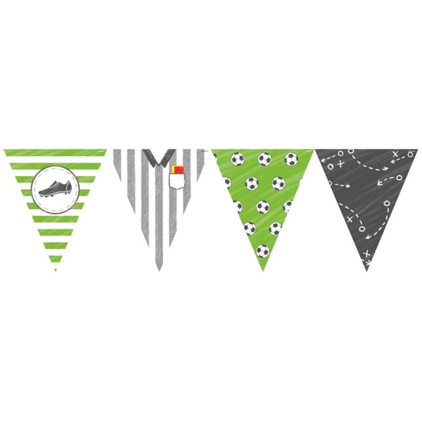 Amscan Kicker Party Paper Pennant Banner Green/White One Size