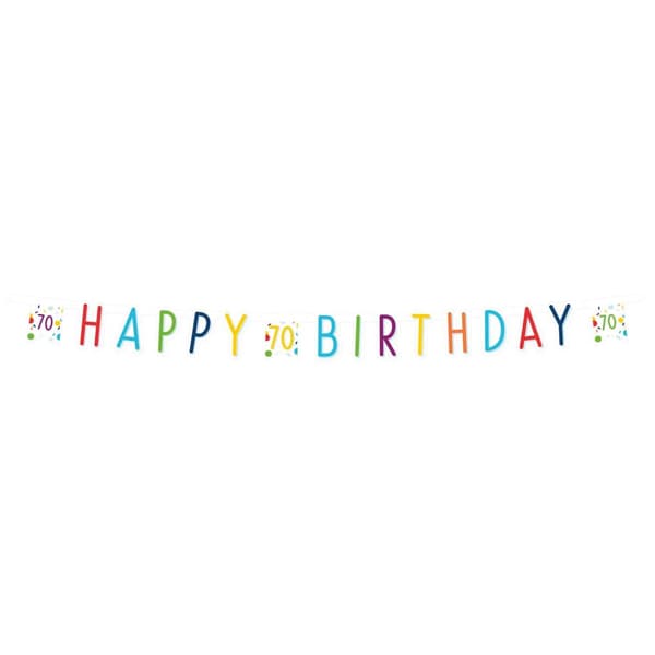 Amscan Confetti 70th Banner (Pack of 10) Multicoloured One Size