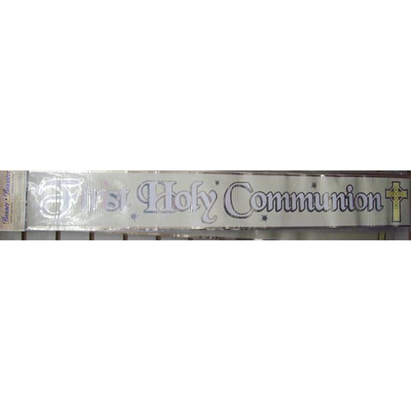 Unique Party Foil First Holy Communion Banner Beige/Gold 12ft