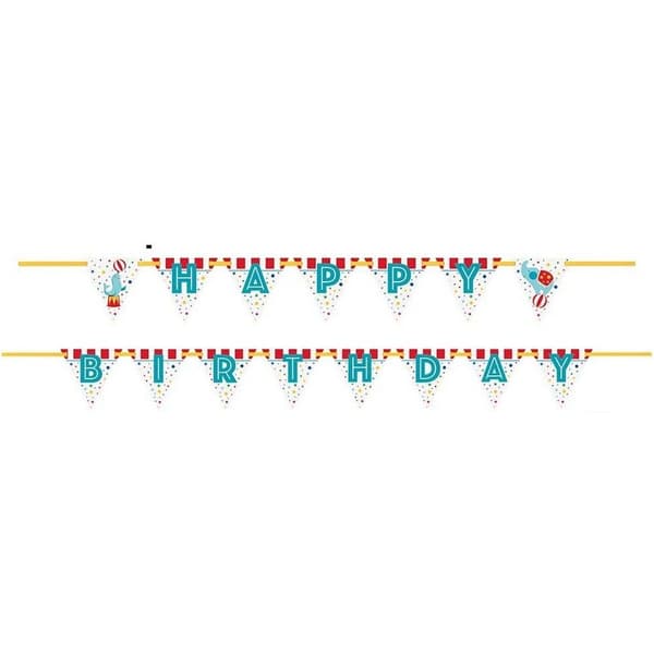 Unique Party Happy Birthday Circus Bunting Multicoloured One Size