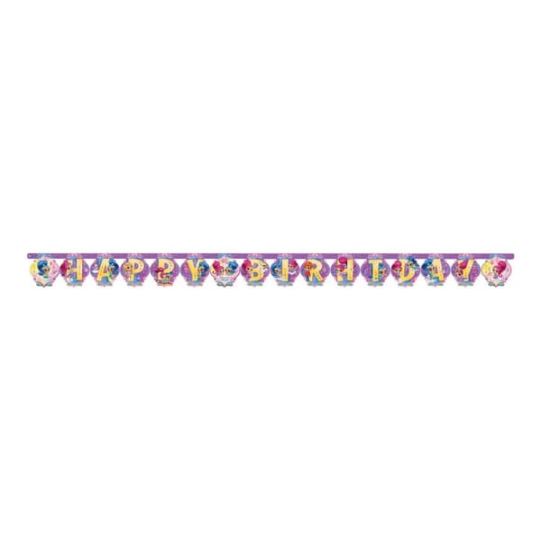Shimmer And Shine Bokstav Födelsedag Banner Multicoloured One Size