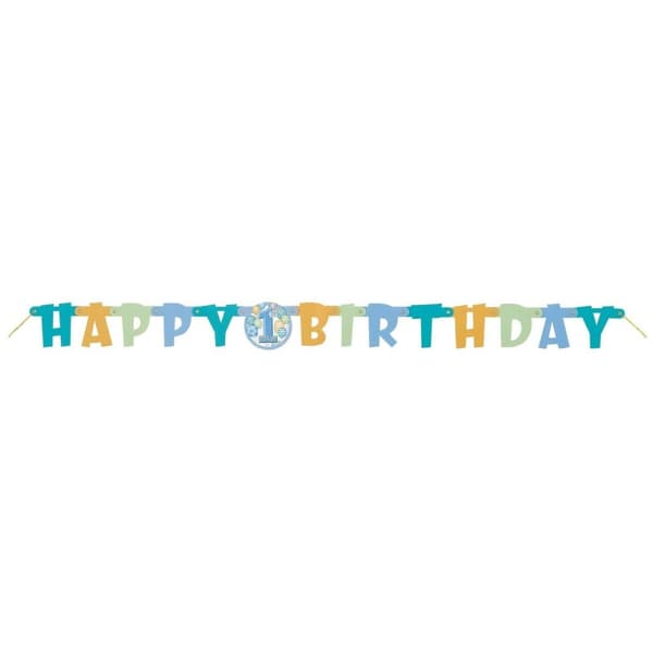 Unique Party Letter 1st Birthday Banner Multicoloured One Size