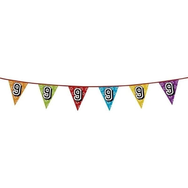 Boland Bunting 9th Birthday Banner Multicoloured One Size