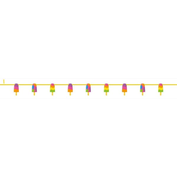 Unique Party Ice Lolly Summer Garland Yellow/Purple/Green 7ft
