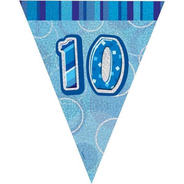 Unique Party Foil Glitz 10th Birthday Bunting