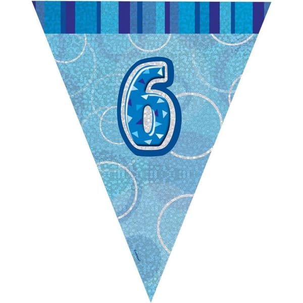 Unique Party Folie Glitz 6:e födelsedagen Bunting
