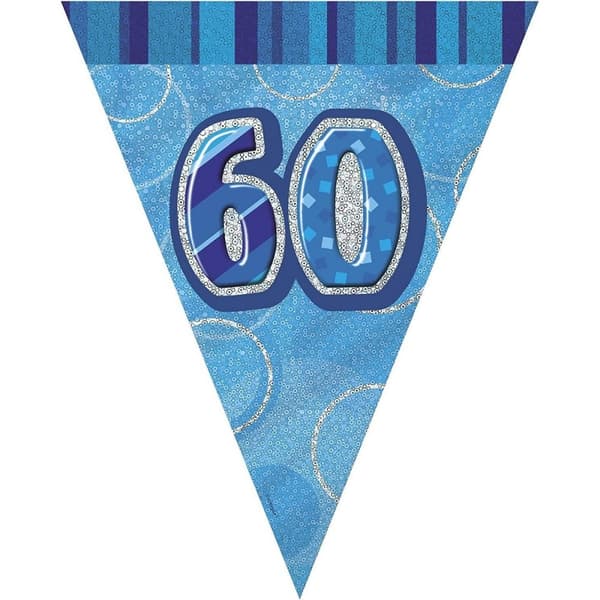 Unique Party Foil Glitz 60th Birthday Bunting