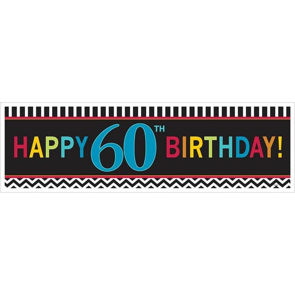 Amscan Giant 60th Birthday Banner Black One Size