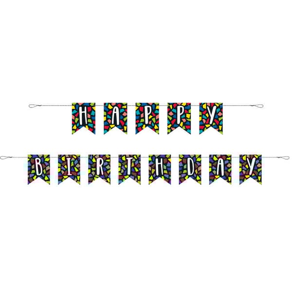 Unique Party Mosaic Birthday Banner Multicoloured One Size