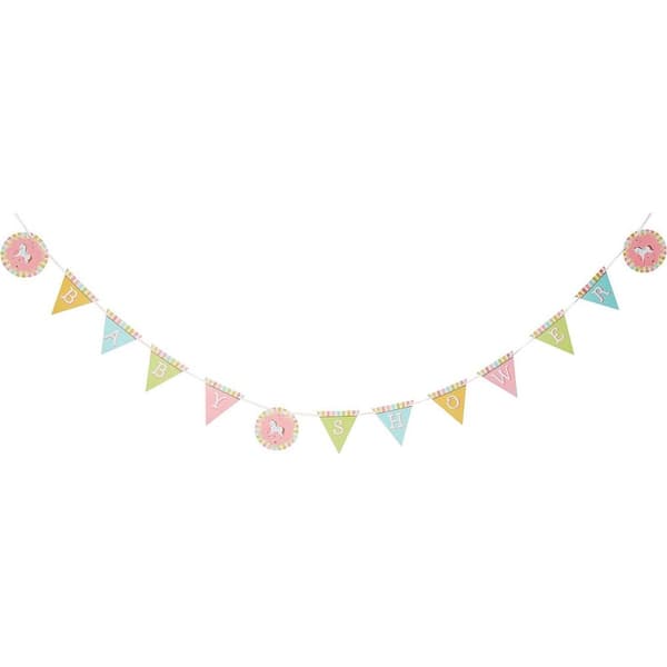Creative Party Carousel Baby Shower Banner Multicoloured One Size