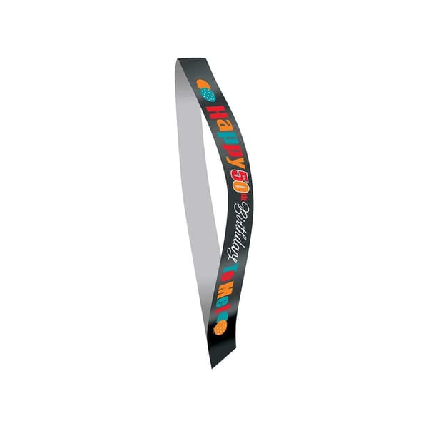 Unique Party Cheer Satin 50th Birthday Party Sash Multicoloured One Size