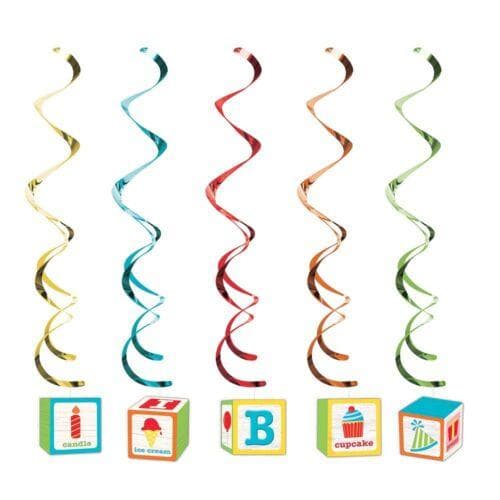 Creative Converting ABC Swirl 1st Birthday Decoration Multicoloured One Size