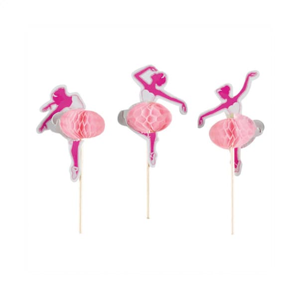 Amscan Ballet Party Picks (Pack of 10) Pink/White One Size