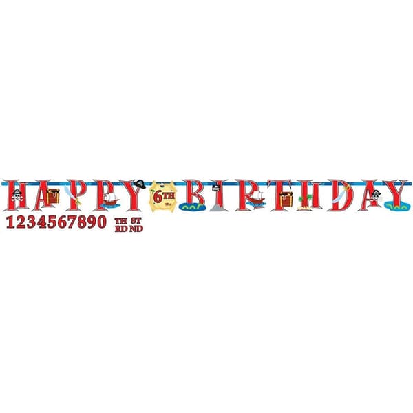 Amscan Pirate´s Treasure Letter Banner Red/Blue One Size
