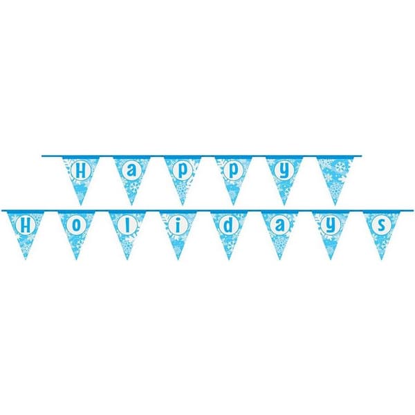 Unique Party Happy Holidays Snöflinga i papper Julbanderoll Blue/White One Size