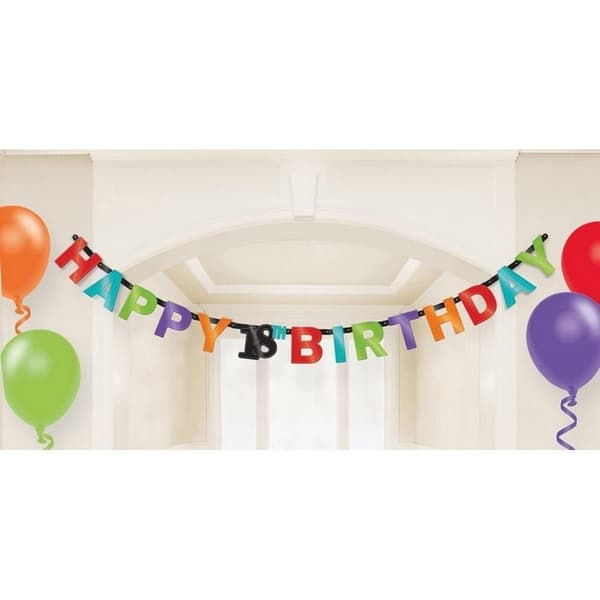 Amscan Foil Letter 18th Banner Multicoloured One Size