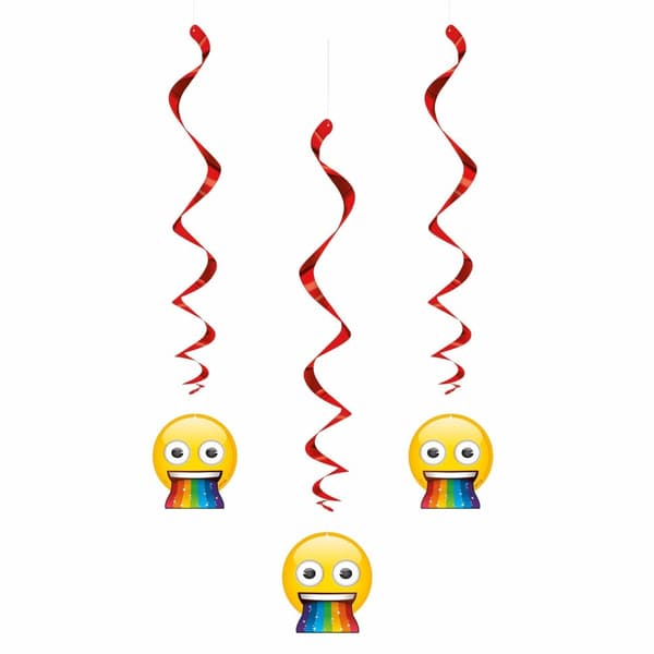 Unique Party Hängande dekoration med roliga emojis (3-pack) Red/Yellow One Size