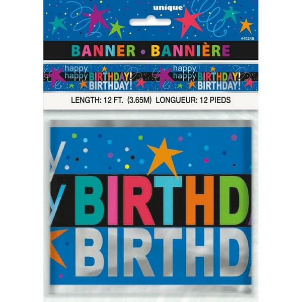 Unique Party Foil Cosmic Birthday Banner Multicoloured One Size