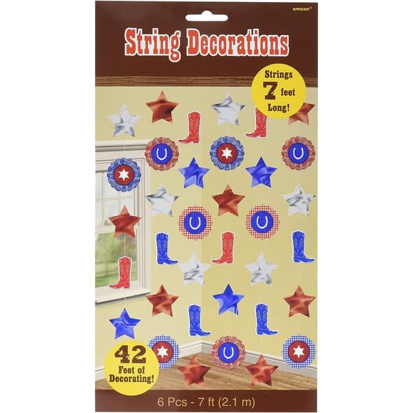 Amscan Western String Decoration (Pack of 6) Multicoloured One Size