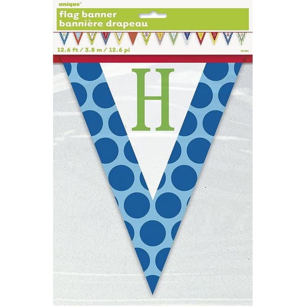 Unique Party Paper Happy Birthday Bunting Multicoloured One Size