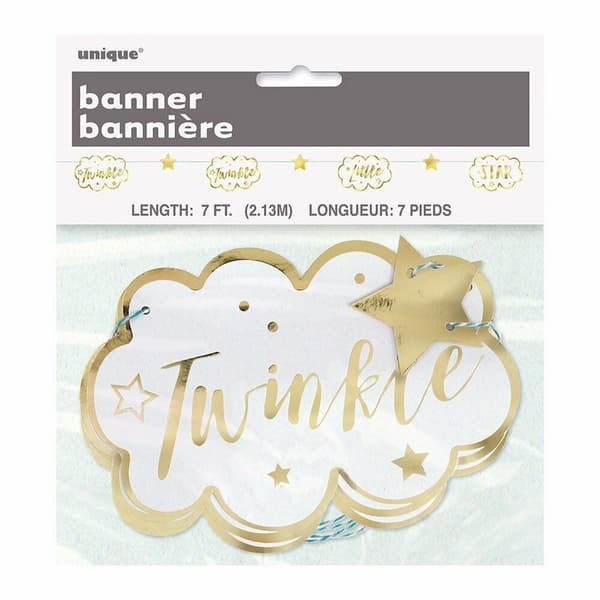 Unique Party Twinkle Twinkle Little Star Paper Garland White/Gold One Size