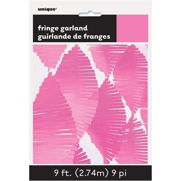Unique Party Tissue Paper Fringe Garland Hot Pink One Size