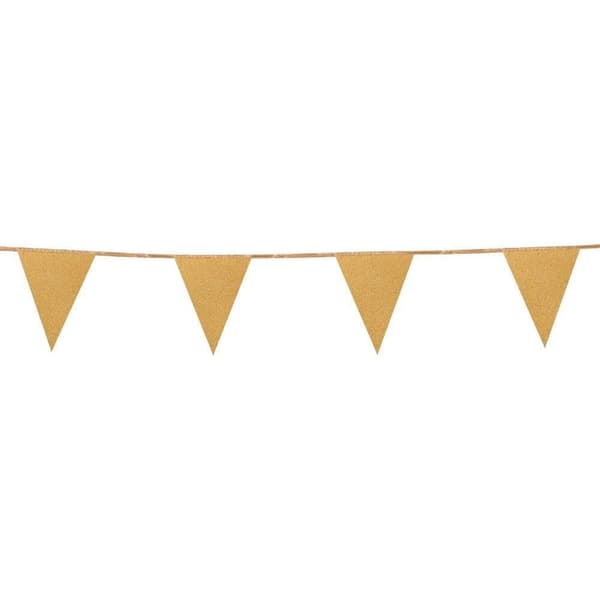 Boland Cardboard Glitter Bunting Gold One Size