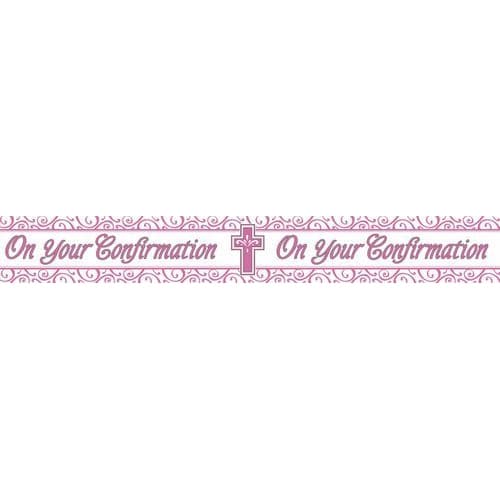 Spot on Gifts On Your Confirmation Banner Pink/White One Size