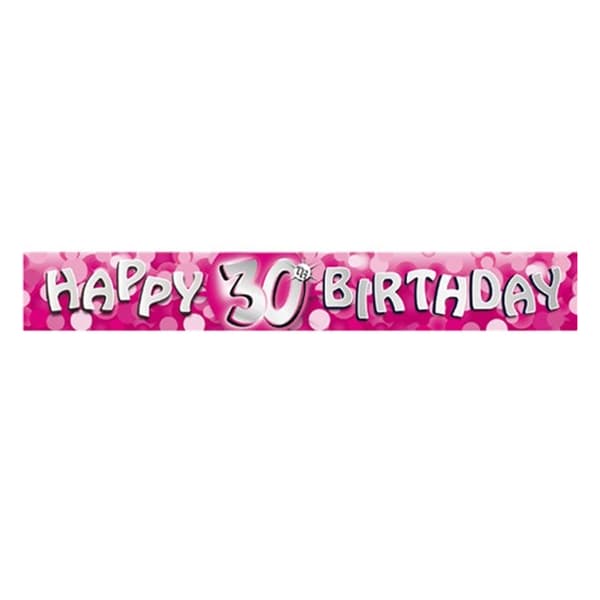 Amscan Sparkle 30th Birthday Banner Pink/Silver One Size