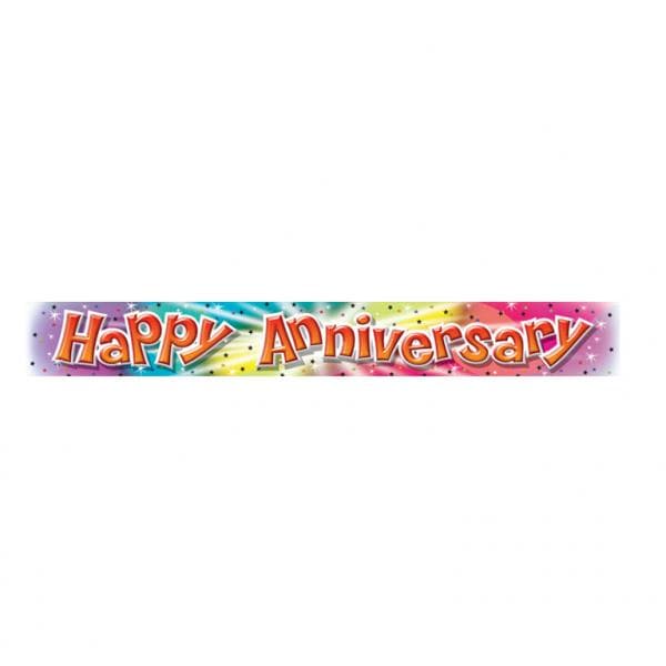 Amscan Foil Colour Gradient Anniversary Banner Multicoloured One Size