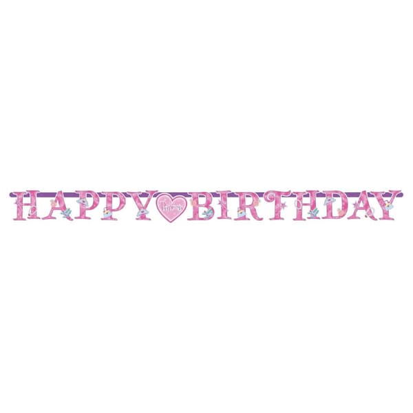 Amscan Princess Letter Happy Birthday Banner Pink/Purple/Blue One Size