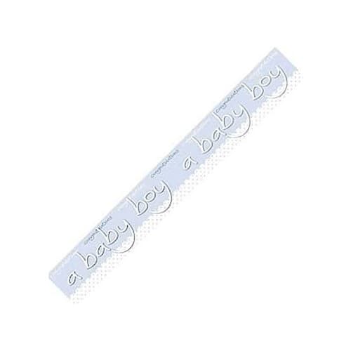 Congratulations Baby Boy Banner Blue/White One Size