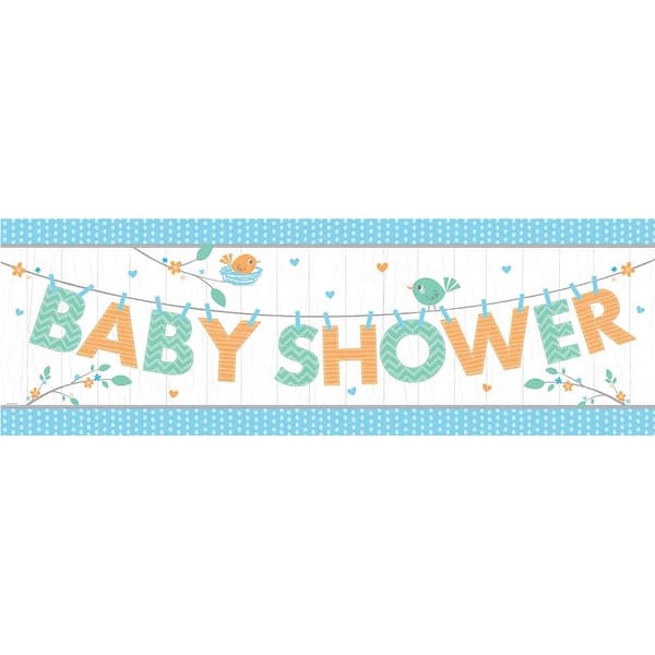 Creative Party Hoffmaster Group Baby Shower Banner Blue/White/Orange One Size