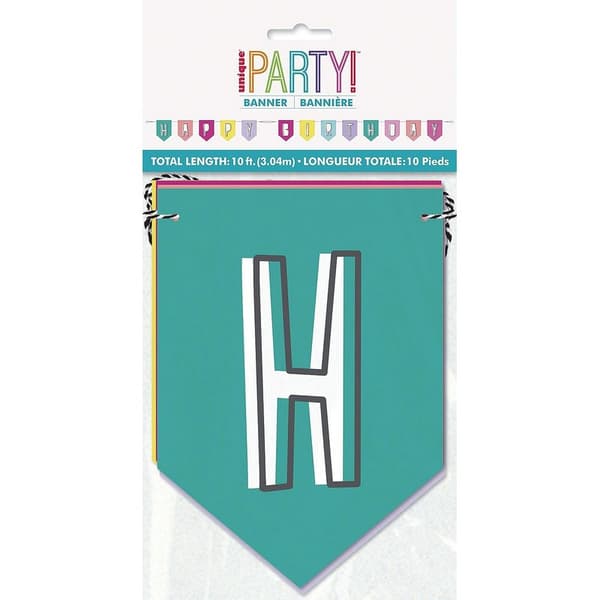 Unique Party Happy Birthday Banner Set Multicoloured One Size