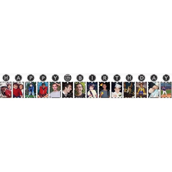 Amscan Photograph Birthday Garland Black/White One Size