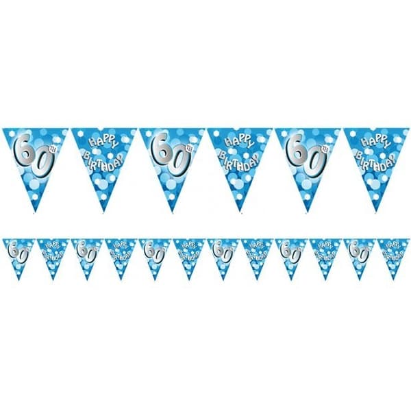 Amscan Sparkle 60th Birthday Bunting Blue One Size