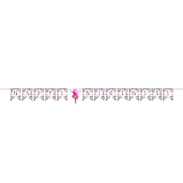 Creative Party Ribbon Floral Fairy Happy Birthday Banner