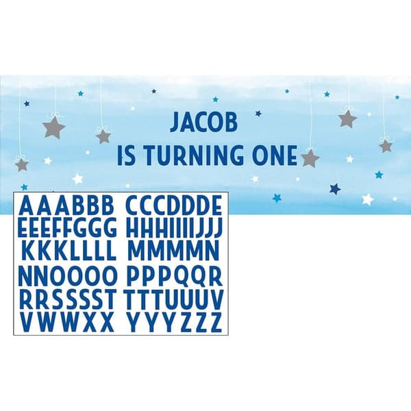 Creative Party Twinkle Little Star Giant Birthday Banner With Stickers Blue One Size