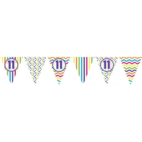 Creative Party Paper Pennant 11th Birthday Banner Multicoloured One Size
