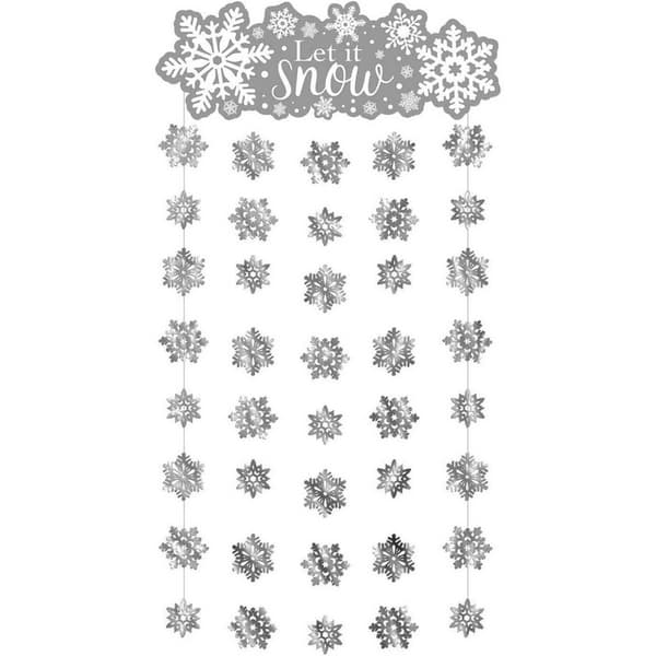Amscan Låt det snöa snöflinga festgardin Silver One Size