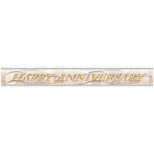 Amscan Foil Anniversary Banner Gold One Size