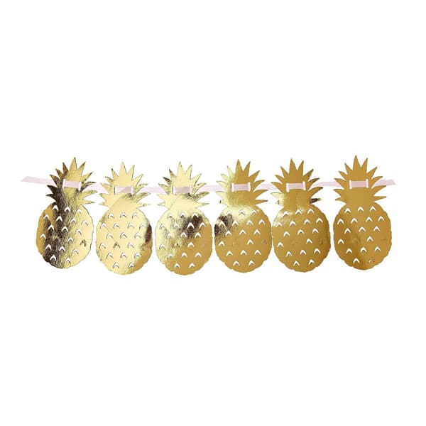 Creative Party Twine Pineapple Banner Gold One Size